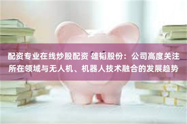 配资专业在线炒股配资 雄韬股份：公司高度关注所在领域与无人机、机器人技术融合的发展趋势