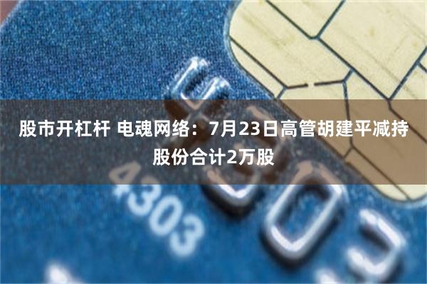 股市开杠杆 电魂网络：7月23日高管胡建平减持股份合计2万股