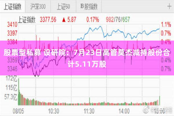 股票型私募 设研院：7月23日高管莫杰减持股份合计5.11万股