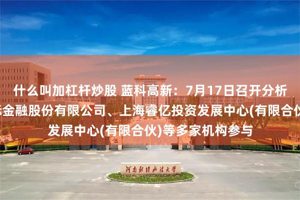 什么叫加杠杆炒股 蓝科高新：7月17日召开分析师会议，中国国际金融股份有限公司、上海睿亿投资发展中心(有限合伙)等多家机构参与