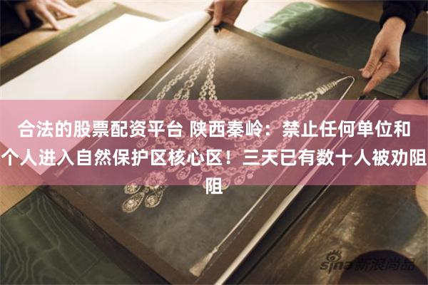 合法的股票配资平台 陕西秦岭：禁止任何单位和个人进入自然保护区核心区！三天已有数十人被劝阻