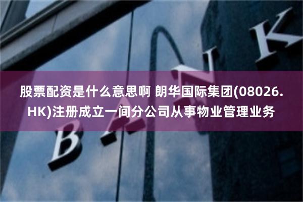 股票配资是什么意思啊 朗华国际集团(08026.HK)注册成立一间分公司从事物业管理业务