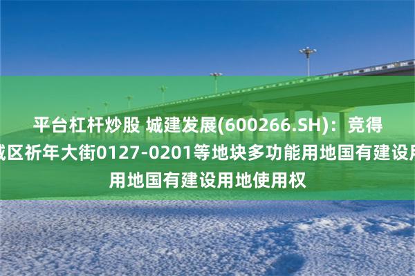 平台杠杆炒股 城建发展(600266.SH)：竞得北京市东城区祈年大街0127-0201等地块多功能用地国有建设用地使用权