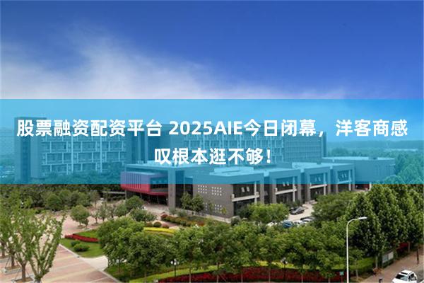 股票融资配资平台 2025AIE今日闭幕，洋客商感叹根本逛不够！