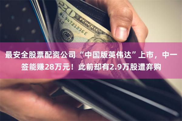 最安全股票配资公司 “中国版英伟达”上市，中一签能赚28万元！此前却有2.9万股遭弃购