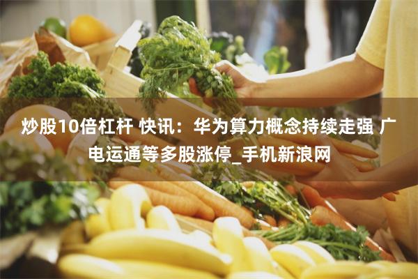 炒股10倍杠杆 快讯:华为算力概念持续走强 广电运通等多股涨停_手机新浪网