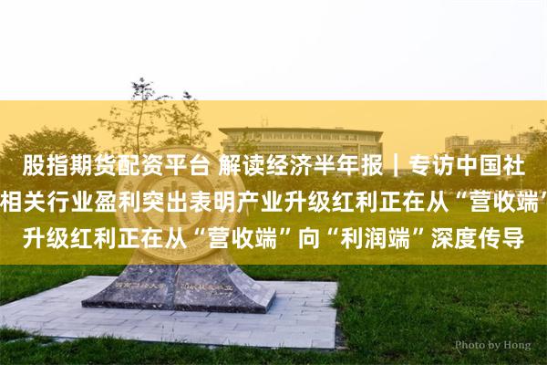 股指期货配资平台 解读经济半年报|专访中国社科院梁泳梅:新动能强相关行业盈利突出表明产业升级红利正在从“营收端”向“利润端”深度传导