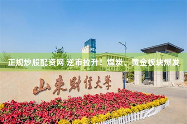 正规炒股配资网 逆市拉升！煤炭、黄金板块爆发