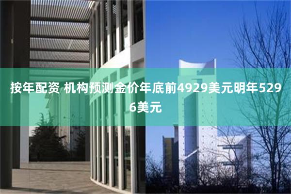 按年配资 机构预测金价年底前4929美元明年5296美元